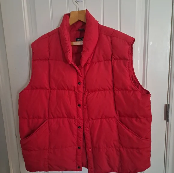 VTG Mens LANDS' END lightweight Down Puffer Vest RED XL 46-48 - Picture 2 of 7